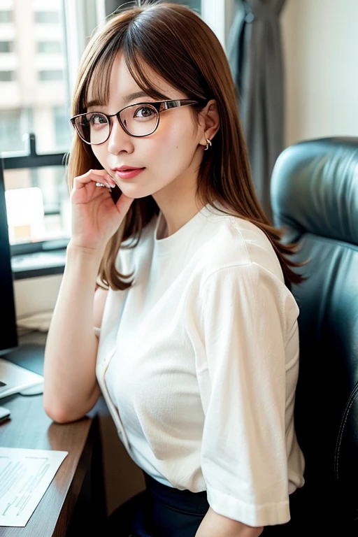 [Stable Diffusion] चश्मा उच्च गुणवत्ता सुंदर महिला महाकाव्य कार्यालय सचिव [यथार्थ]